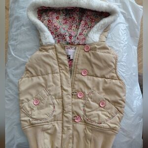 OshKosh B'gosh Floral Lined Tan Vest
